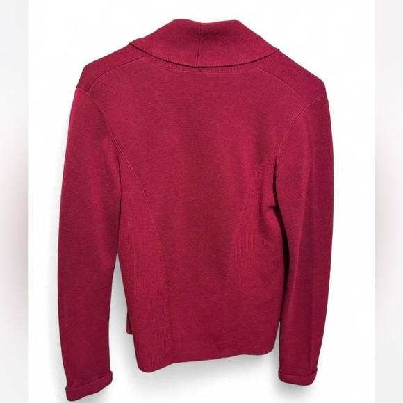 Eileen Fisher Maroon Silk & Organic Cotton Open Cardigan - Picture 7 of 7